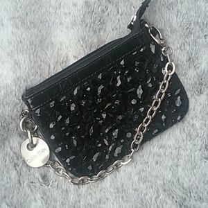 Calvin Klein Leather and Beaded Wristlet